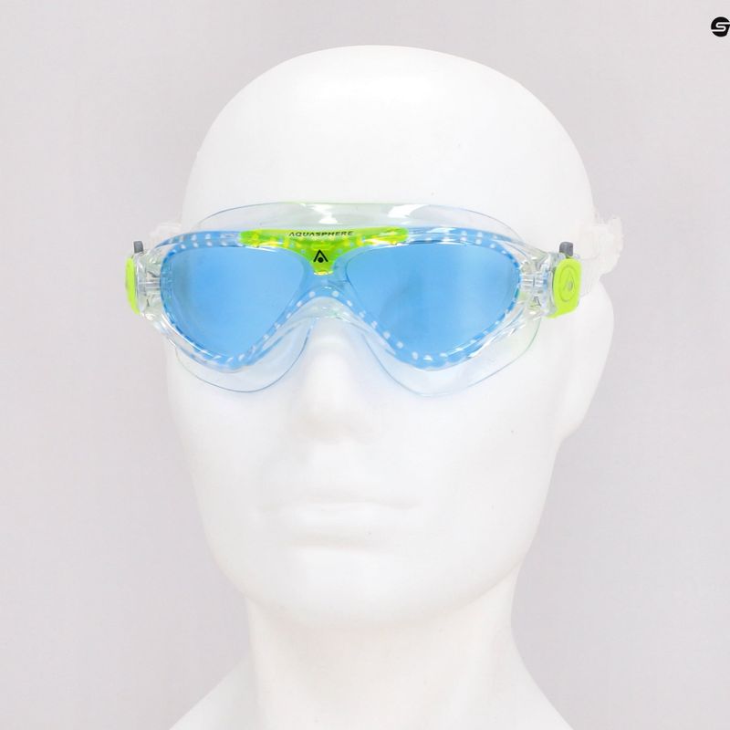 Маска для плавання дитяча Aquasphere Vista transparent/bright green/blue MS5080031LB 7