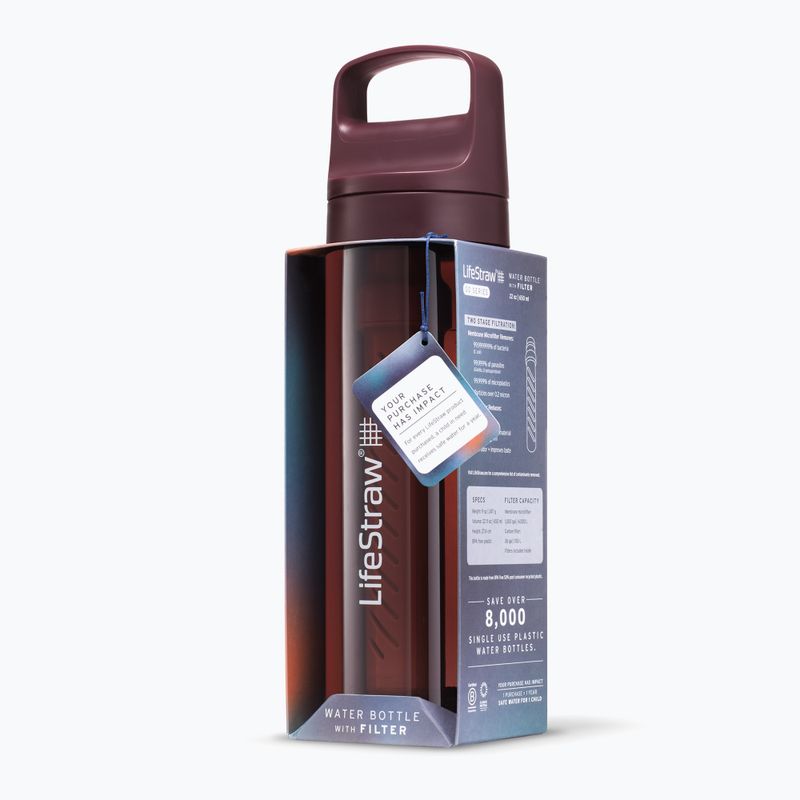 Пляшка туристична Lifestraw Go 2.0 z filtrem 650 ml merlot me away 4