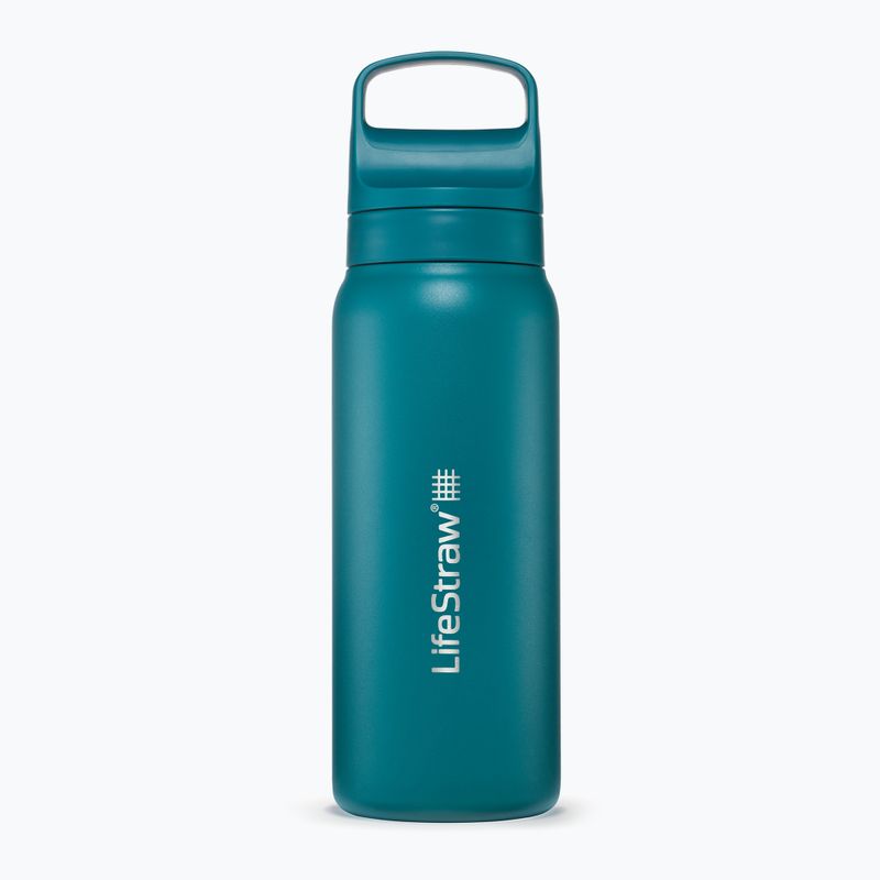 Пляшка туристична Lifestraw Go 2.0 Steel z filtrem 700 ml laguna teal