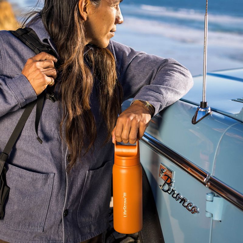 Пляшка туристична Lifestraw Go 2.0 Steel z filtrem 1 l kyoto orange 4