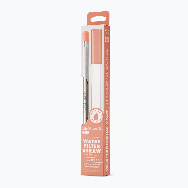 Соломинка фільтруюча для води LifeStraw SIP 1-Piece with Carry Case apricot 3