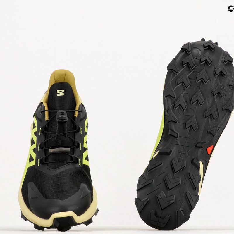 Кросівки для бігу чоловічі Salomon Supercross 4 GTX чорно-зелені L41731700 14