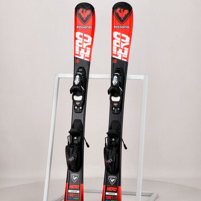 Лижі гірські дитячі Rossignol Hero 100-140 + Kid4 red 13