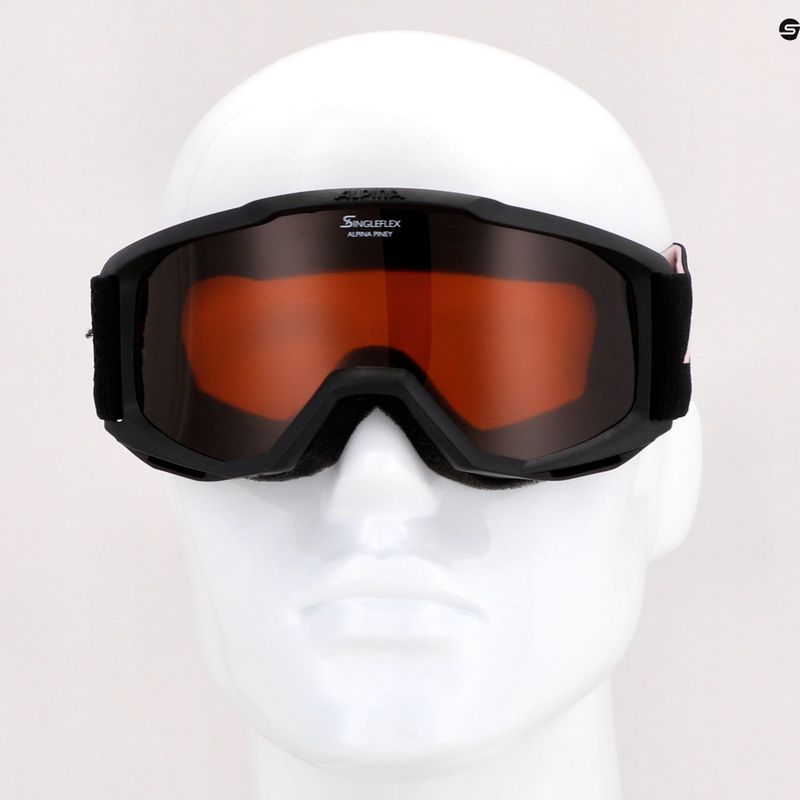 Маска лижна дитяча Alpina Piney black/rose matt/orange 10