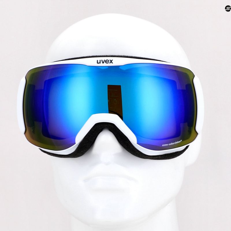 Маска лижна  UVEX Downhill 2100 CV white mat/mirror blue colorvision green 55/0/392/10 10