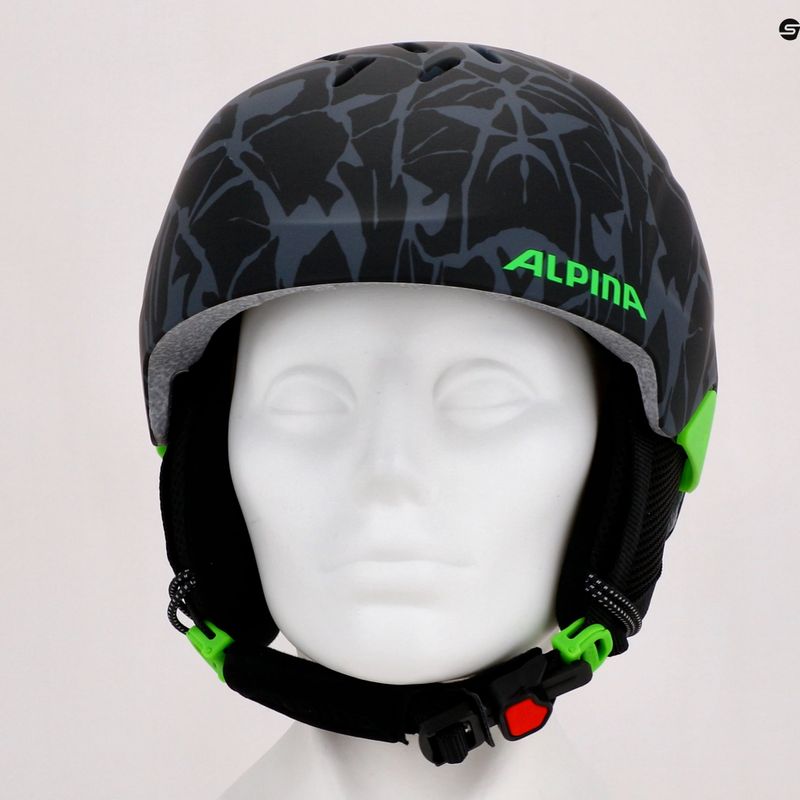 Шолом лижний дитячий Alpina Pizi black/green camo matt 15