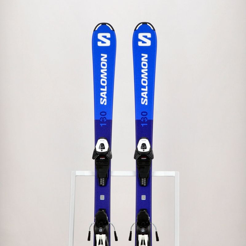 Лижі гірські дитячі Salomon S Race MT Jr. + L6 блакитні L47041900 15