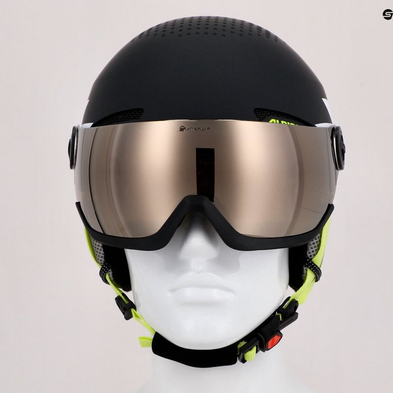 Шолом лижний дитячий Alpina Zupo Visor Q-Lite charcoal/neon matt 14