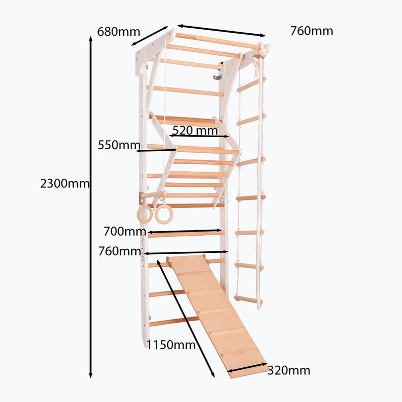 Драбина гімнастична RINAGYM Kinder 3 white 8