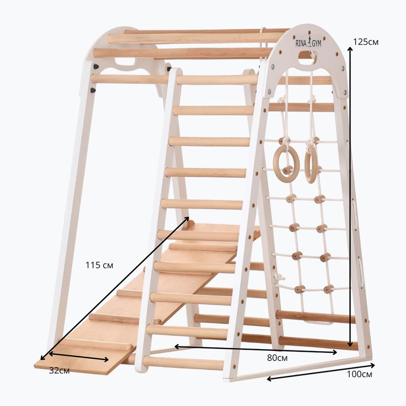 Трикутник гімнастичний дерев'яний RINAGYM Kids 2 white 5