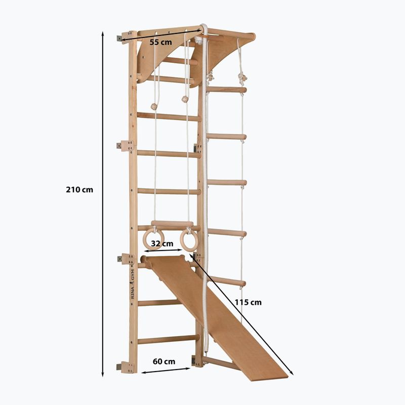 Драбина гімнастична RINAGYM ECO-PINE+SLIDE 7