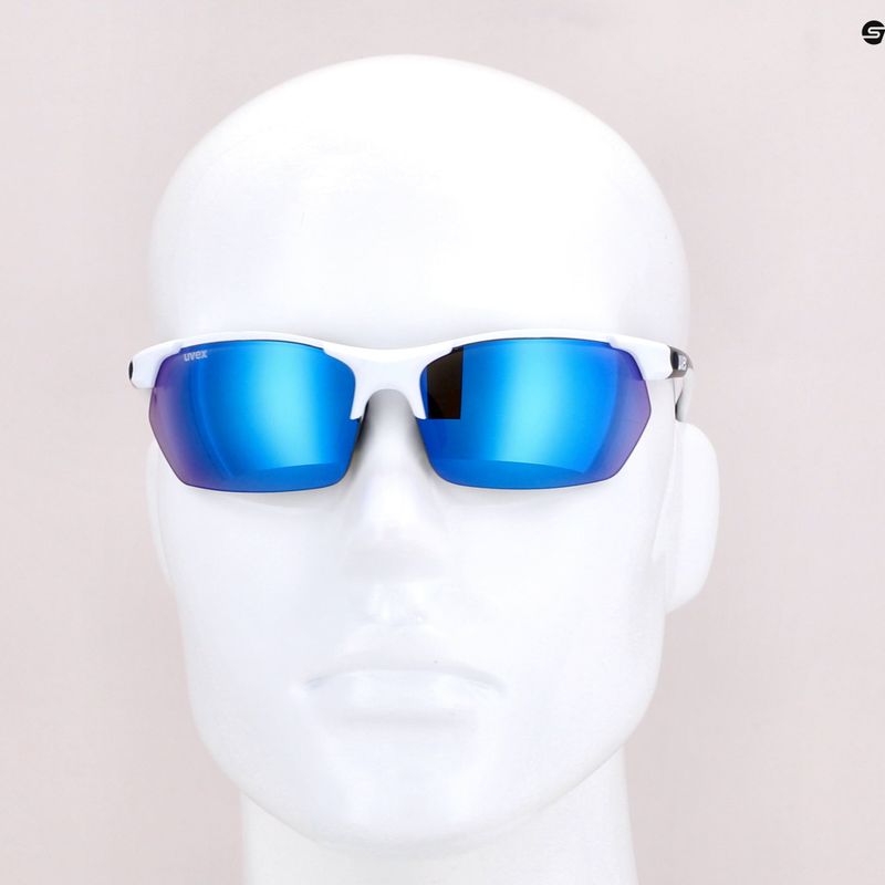 Окуляри сонячні UVEX Sportstyle 114 white black mat/mirror blue/litemirror orange/clear 53/0/939/8216 9