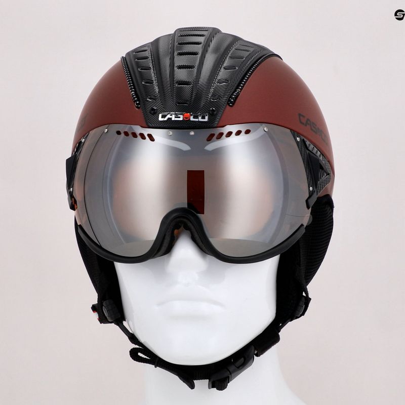Шолом лижний CASCO SP-2 Carbonic Visor red 11