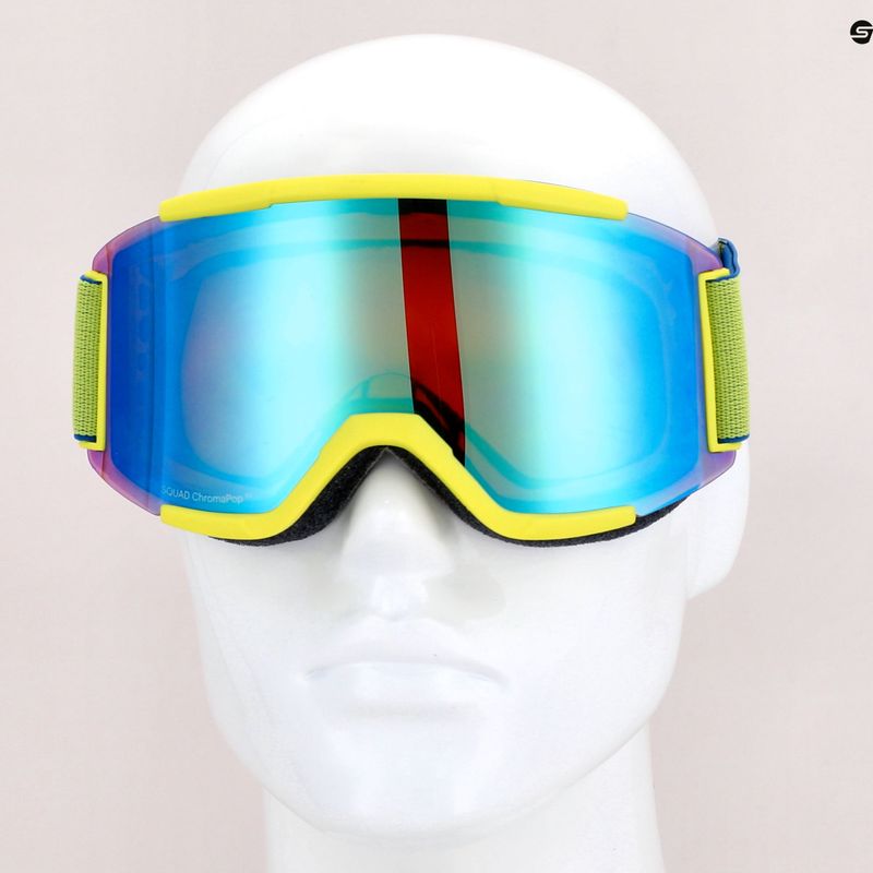 Маска лижна Smith Squad neon yellow/chromapop everyday green mirror M00668 10