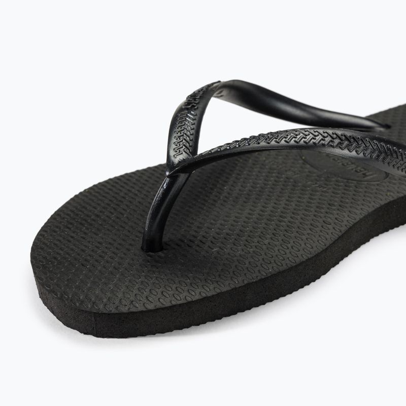 Жіночі шльопанці Havaianas Slim чорні 8