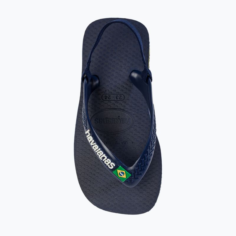 Дитячі сандалі Havaianas Baby Brasil Logo II темно-сині / цитрусово-жовті 6