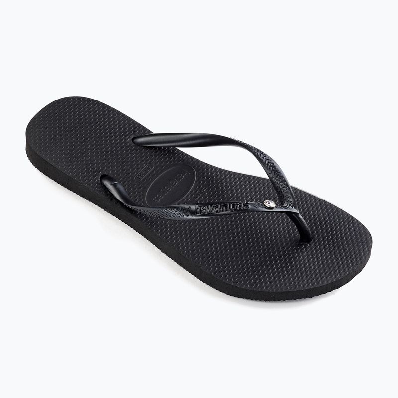 Жіночі шльопанці Havaianas Slim Crystal Sw II чорні 9