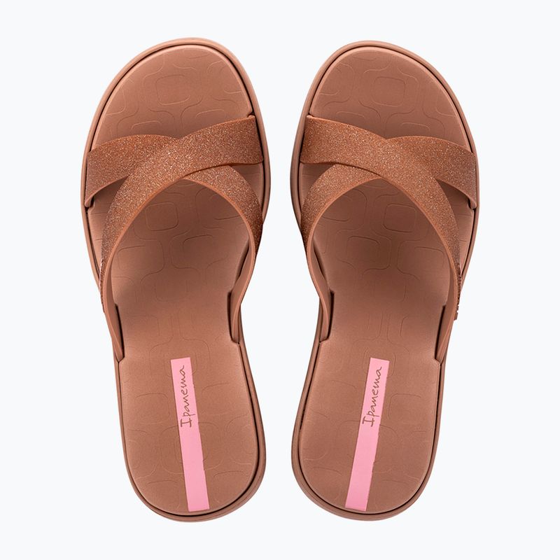 Шльопанці жіночі Ipanema High Fashion II Slide brown/glitter/pink 2