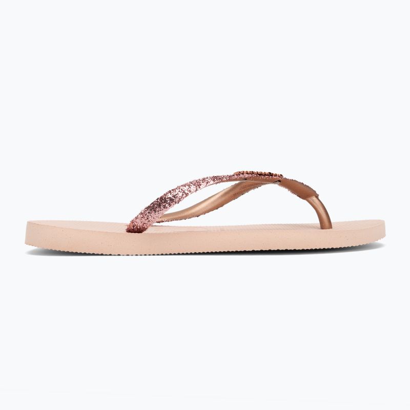 В'єтнамки жіночі Havaianas Slim Glitter II ballet rose / golden blush 2