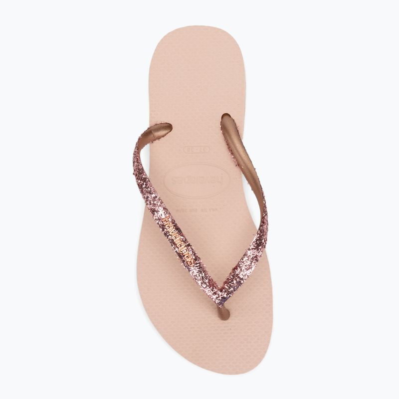 В'єтнамки жіночі Havaianas Slim Glitter II ballet rose / golden blush 5
