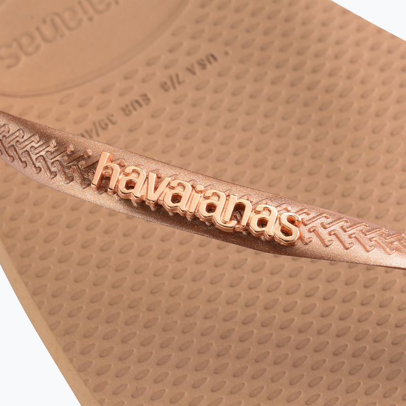 Жіночі шльопанці Havaianas квадратний логотип металік рожеве золото / рожеве золото 13