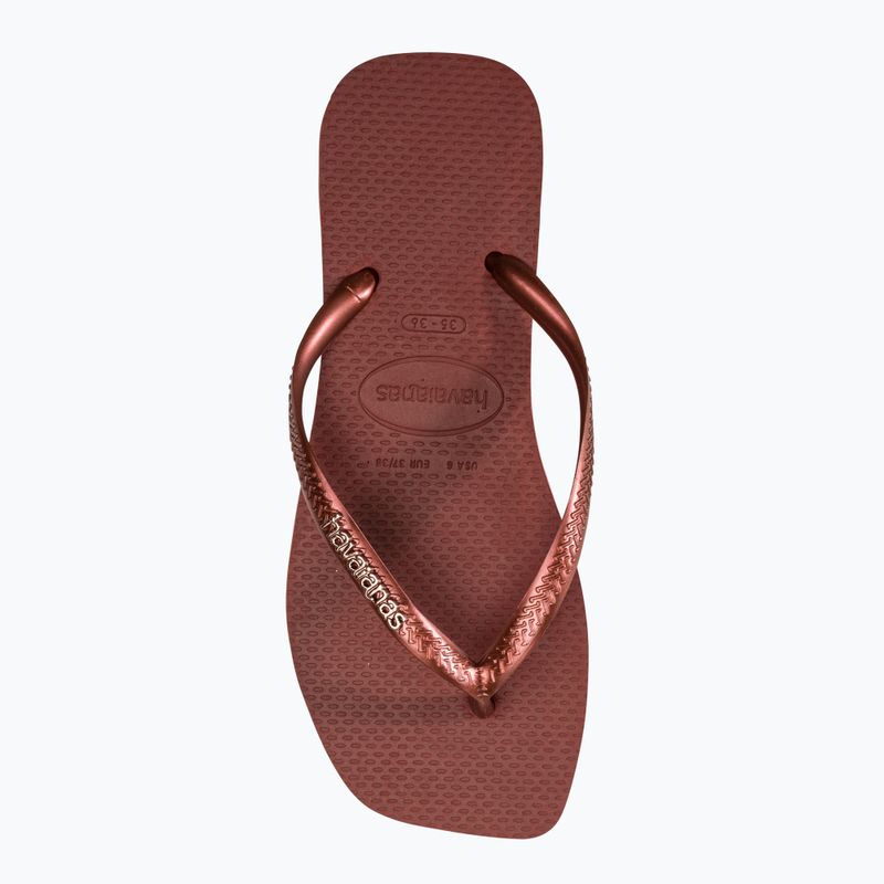 Жіночі шльопанці Havaianas з квадратним логотипом з червоного дерева металік 5