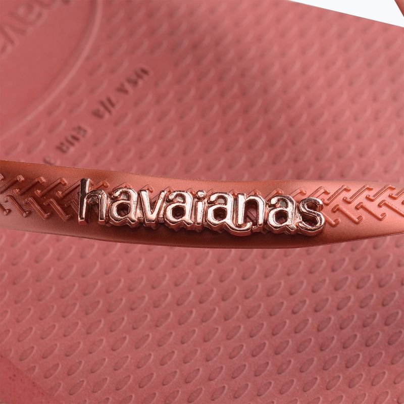 Жіночі шльопанці Havaianas з квадратним логотипом з червоного дерева металік 12