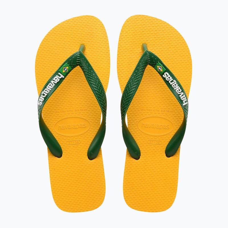 Шльопанці з логотипом Havaianas Brasil жовтогарячі 10
