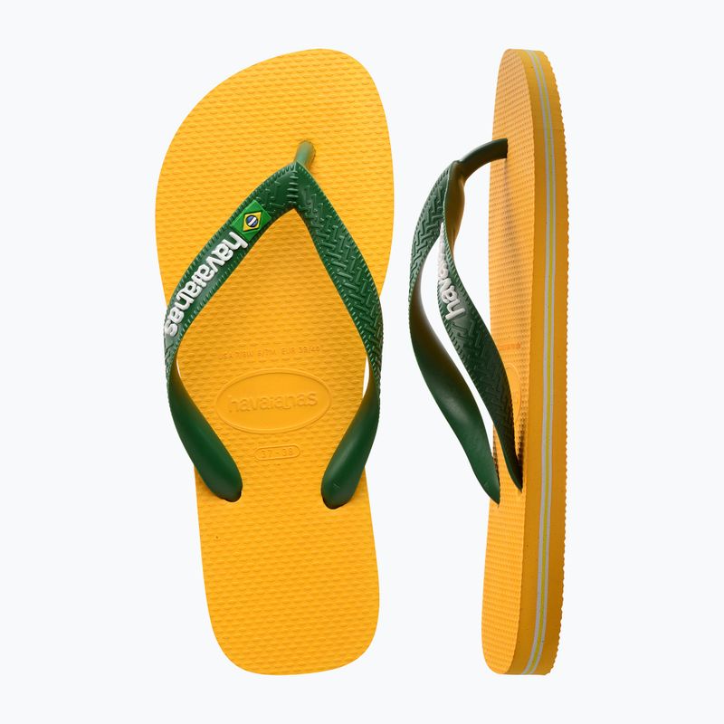 Шльопанці з логотипом Havaianas Brasil жовтогарячі 11
