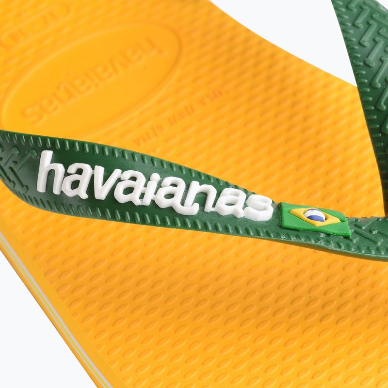 Шльопанці з логотипом Havaianas Brasil жовтогарячі 12