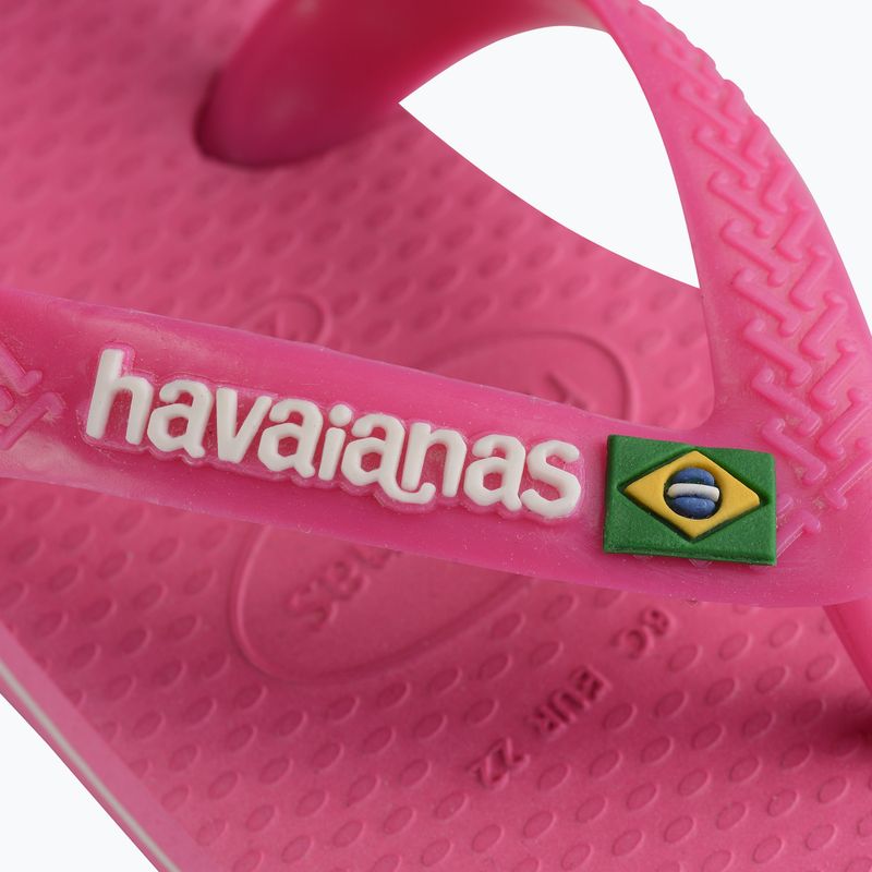 Босоніжки Havaianas Baby Brasil Logo II рожевий флюс / білий 9