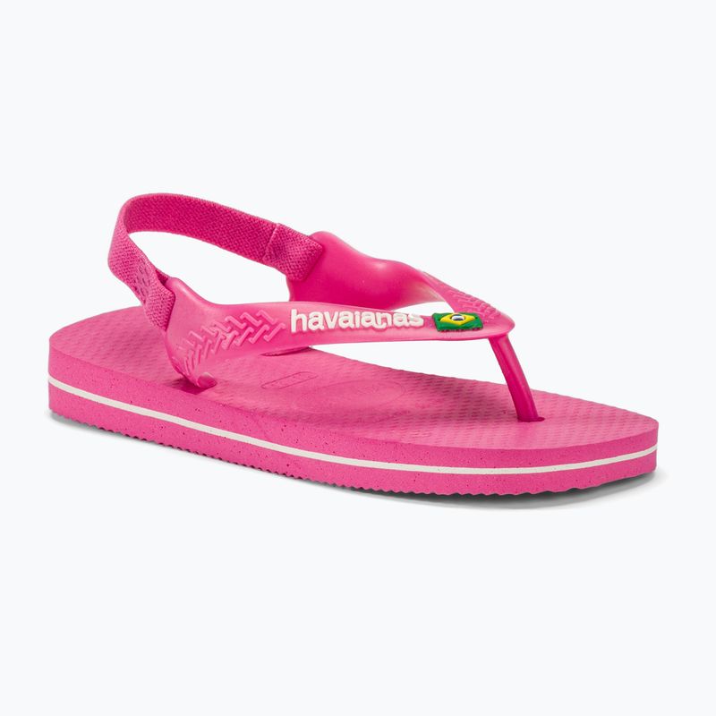 Босоніжки Havaianas Baby Brasil Logo II рожевий флюс / білий