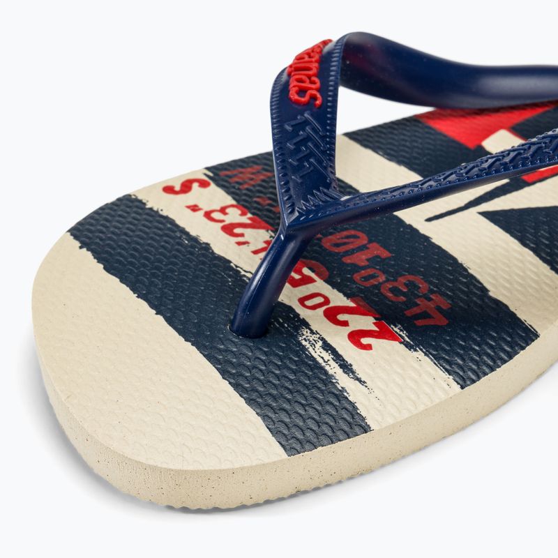 Шльопанці Havaianas Top Nautical бежево-солом'яні / темно-сині / рубіново-червоні 7