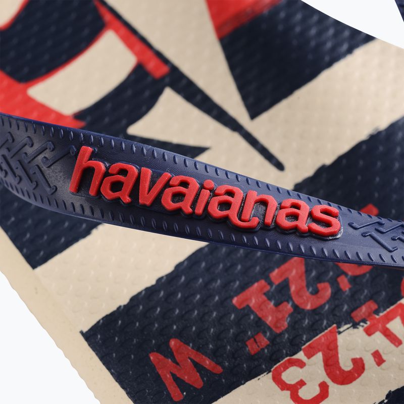 Шльопанці Havaianas Top Nautical бежево-солом'яні / темно-сині / рубіново-червоні 12