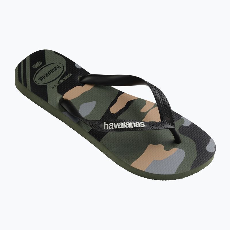 Чоловічі шльопанці Havaianas Top Camu зелені оливкові / чорні 8