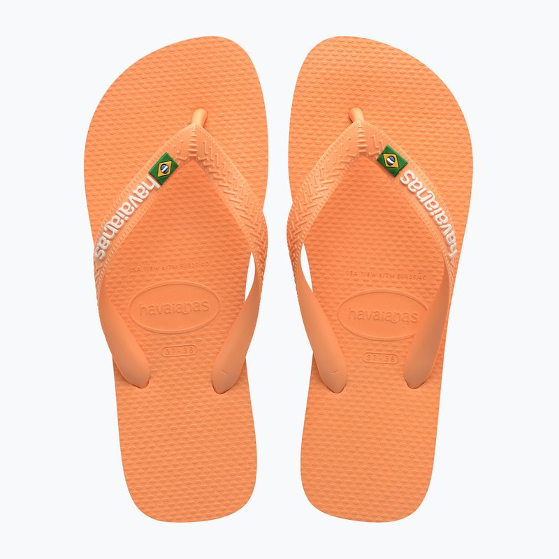 Персикові шльопанці Havaianas Brasil Logo 10