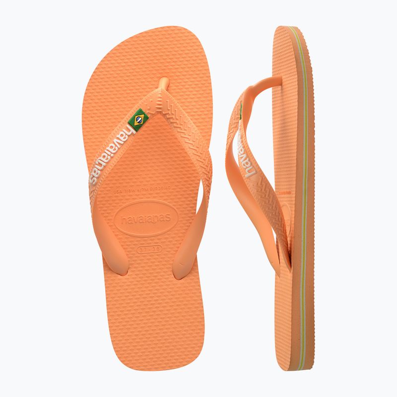 Персикові шльопанці Havaianas Brasil Logo 11