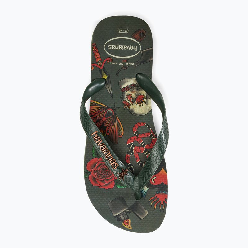 Чоловічі шльопанці Havaianas Top Tribo оливково-зелені 5