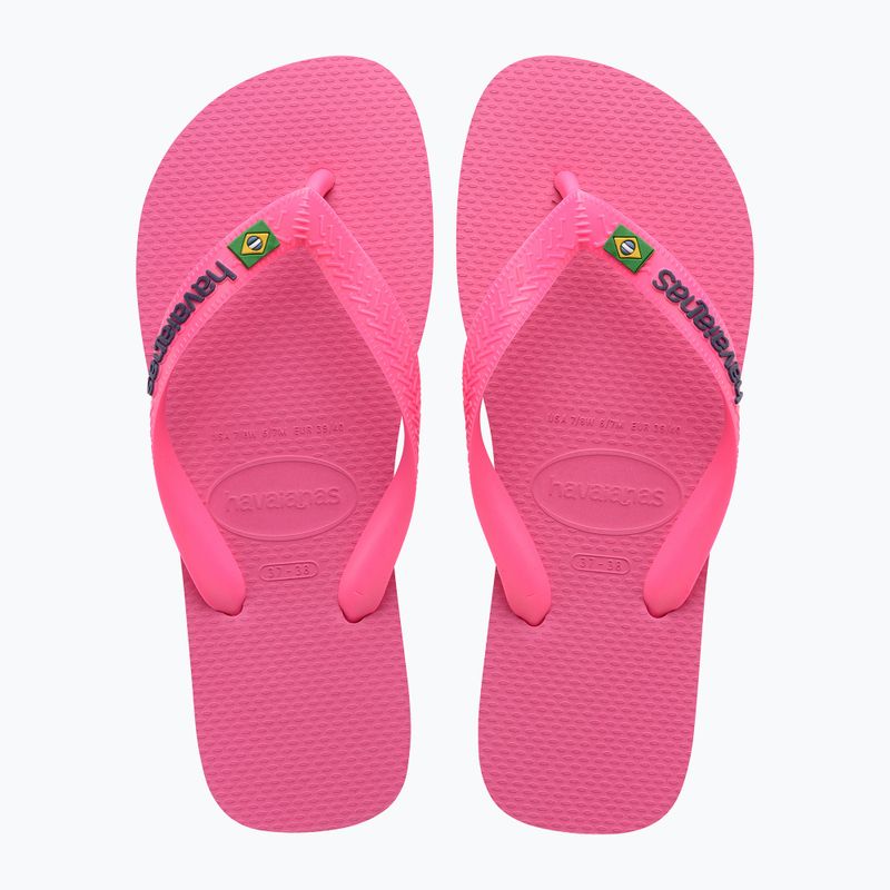 Шльопанці Havaianas Brasil Logo Неонові шльопанці рожевий флюс / рожевий флюс 10