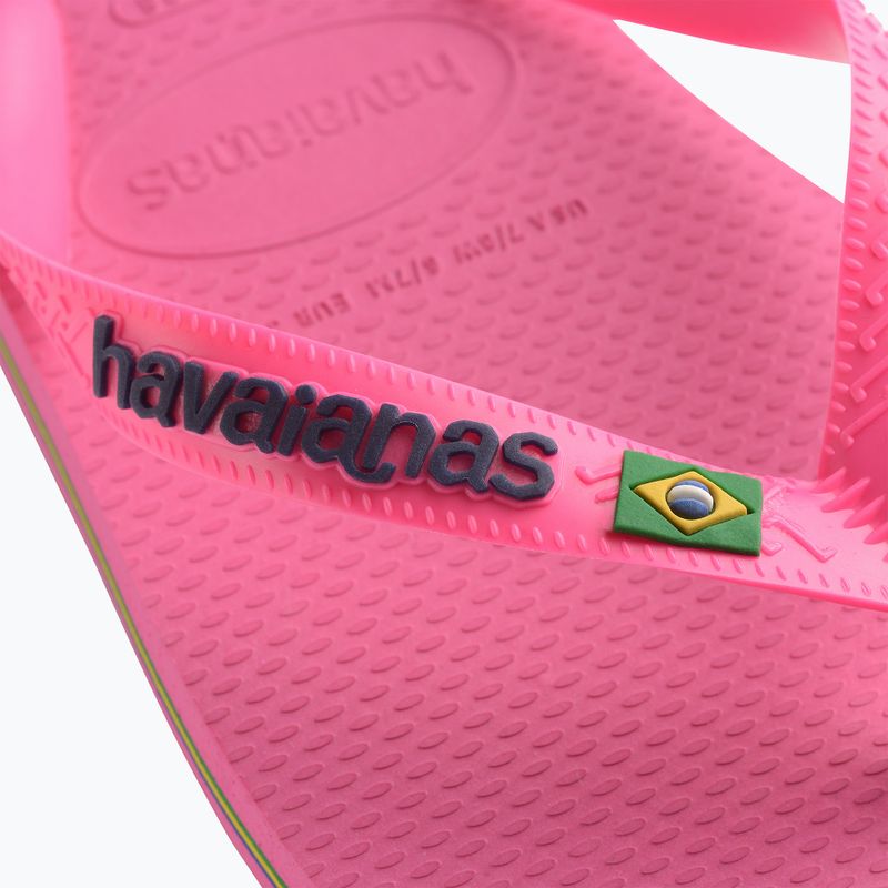 Шльопанці Havaianas Brasil Logo Неонові шльопанці рожевий флюс / рожевий флюс 12