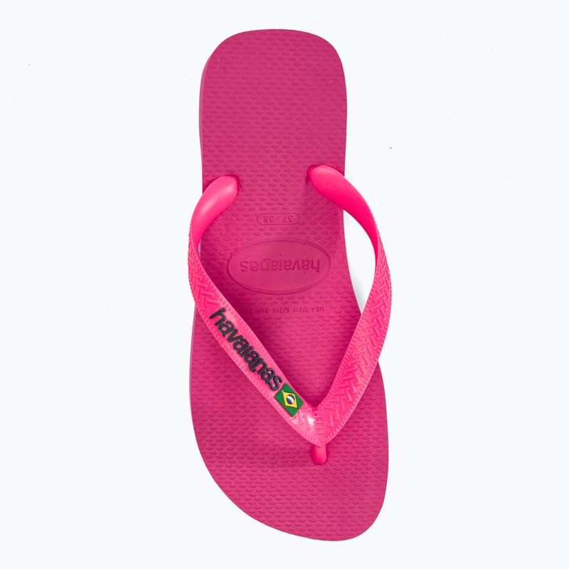 Шльопанці Havaianas Brasil Logo Неонові шльопанці рожевий флюс / рожевий флюс 7