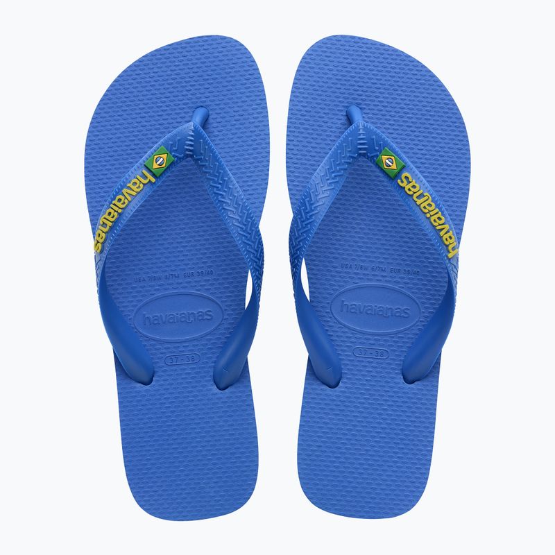 Неонові шльопанці Havaianas Brasil Logo Неонові шльопанці зоряно-сині / зоряно-сині 10