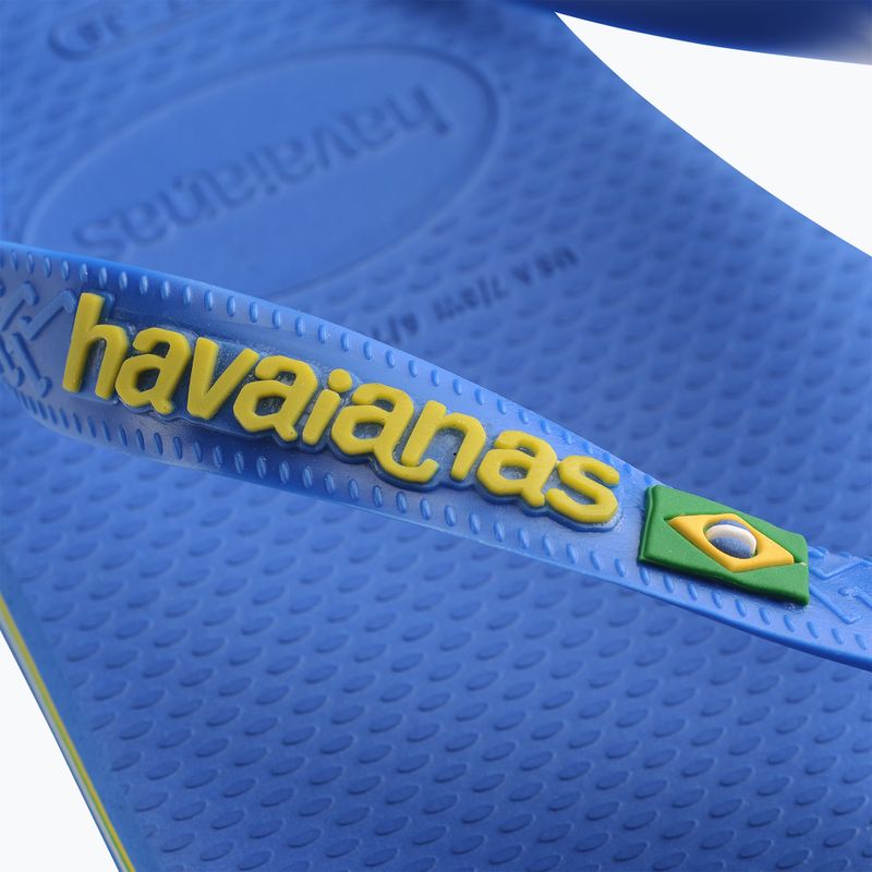 Неонові шльопанці Havaianas Brasil Logo Неонові шльопанці зоряно-сині / зоряно-сині 12