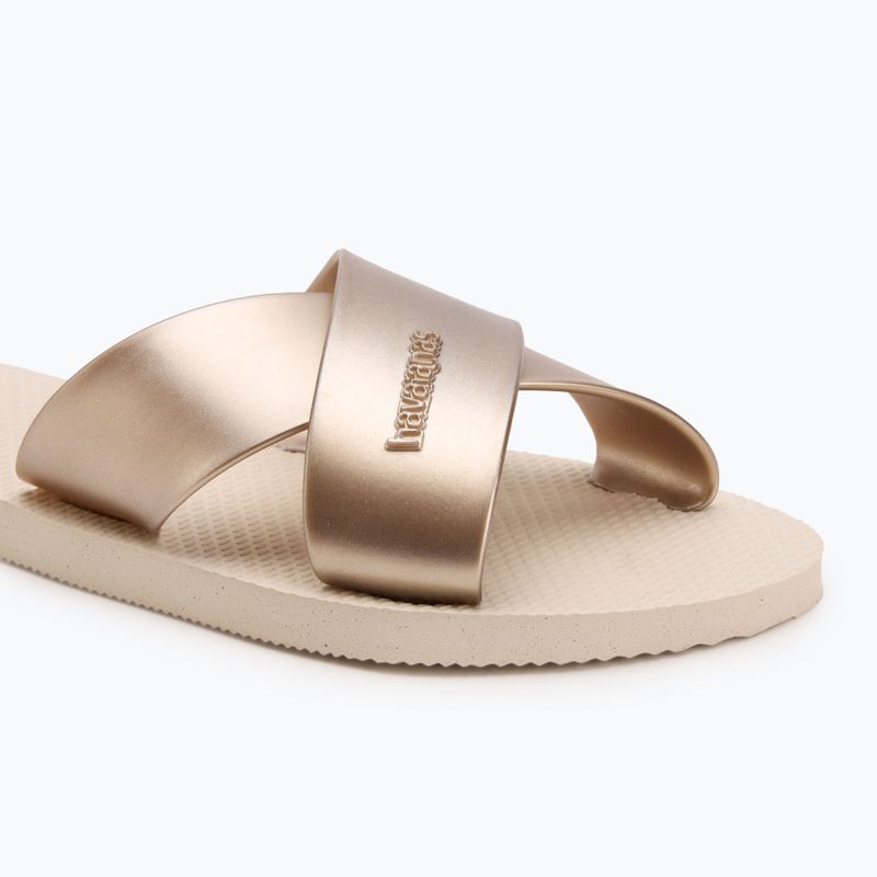 Шльопанці жіночі Havaianas Aqua Metallic beige 7