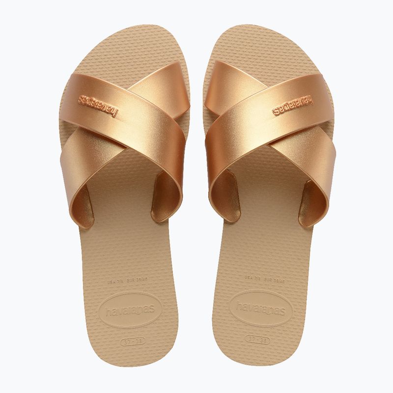 Шльопанці жіночі Havaianas Aqua Metallic golden 3