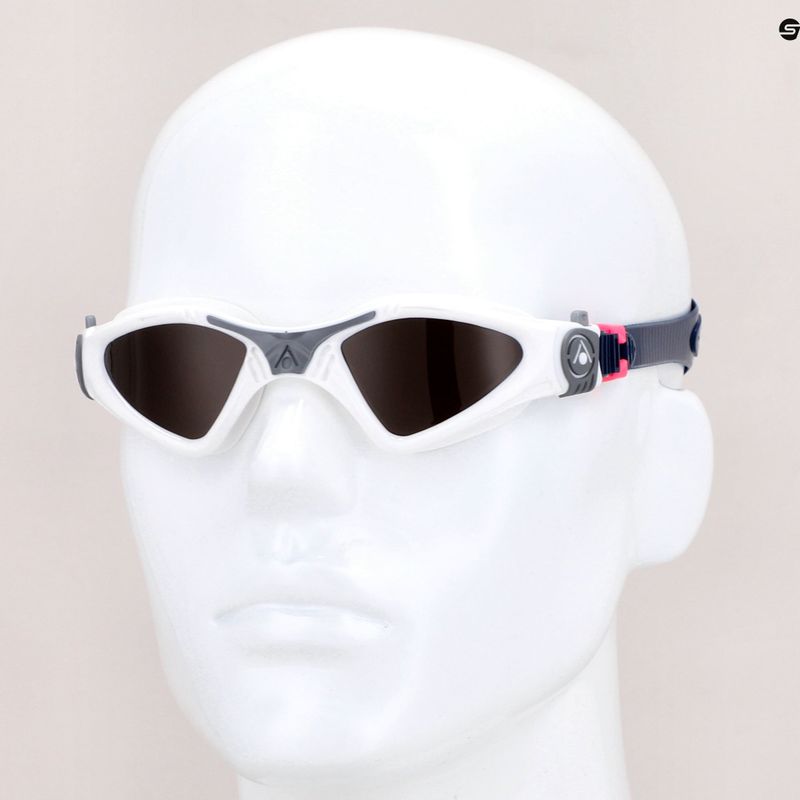 Окуляри для плавання дитячі Aquasphere Kayenne Compact 2022 white/grey/polarized brown 7