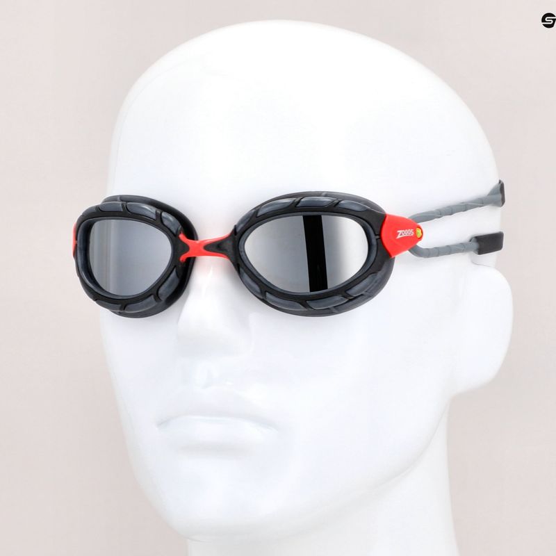 Окуляри для плавання Zoggs Predator Titanium red/grey/mirrored smoke 461065 7