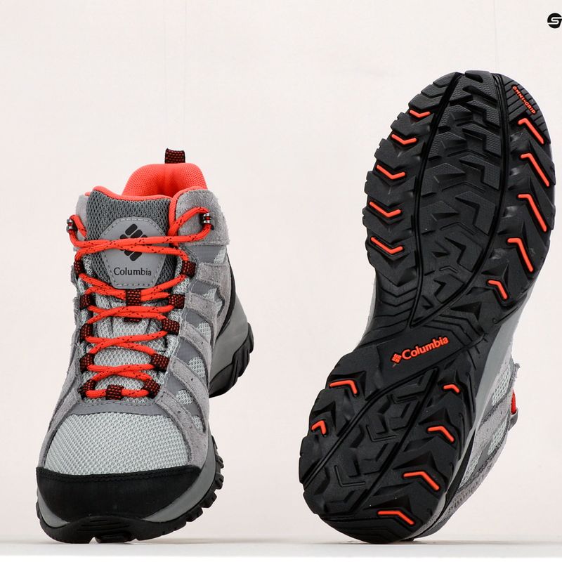 Взуття трекінгове жіноче Columbia Redmond III Mid Wp steam/red coral 19