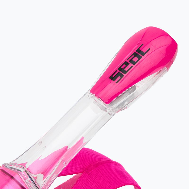 Дитяча силіконова/рожева маска для снорклінгу SEAC Magica чорна для повного обличчя 4