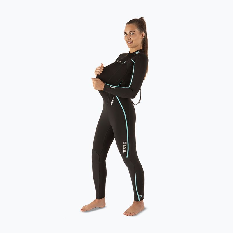 Гідрокостюм для дайвінгу жіночий SEAC Feel-S 3 mm black/light blue 4